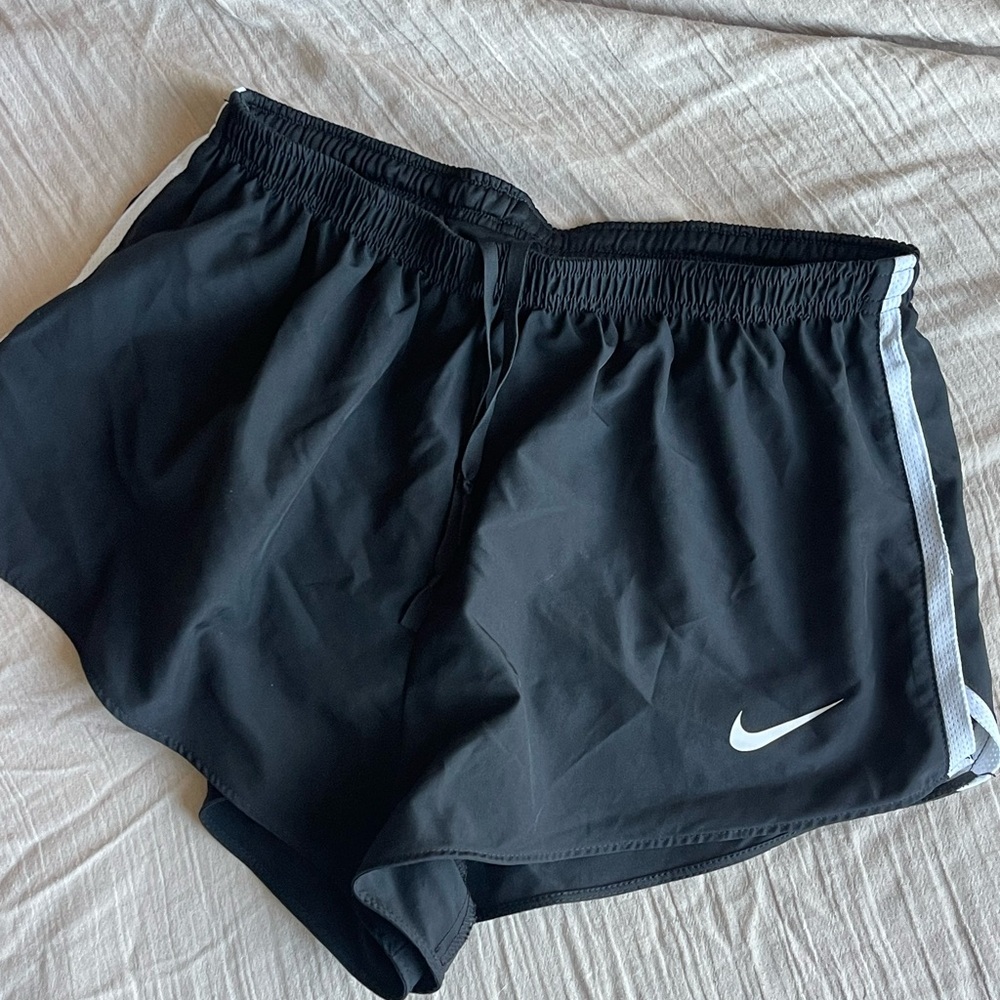 Nike Women's Black and White Athletic Shorts